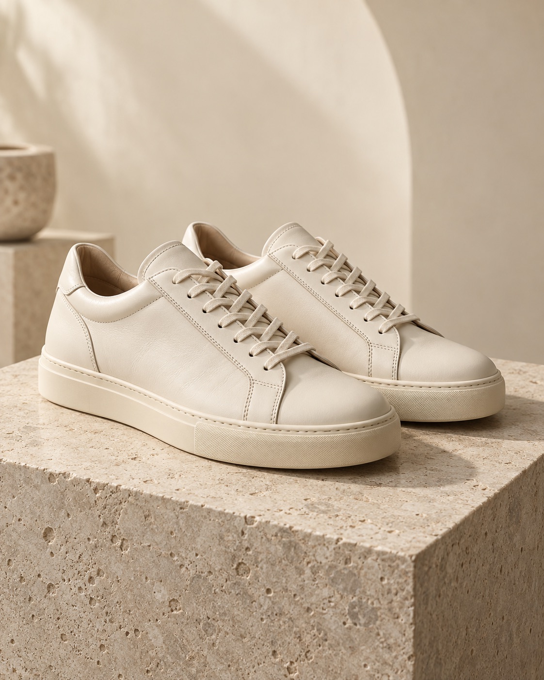 Unbranded cream leather sneakers